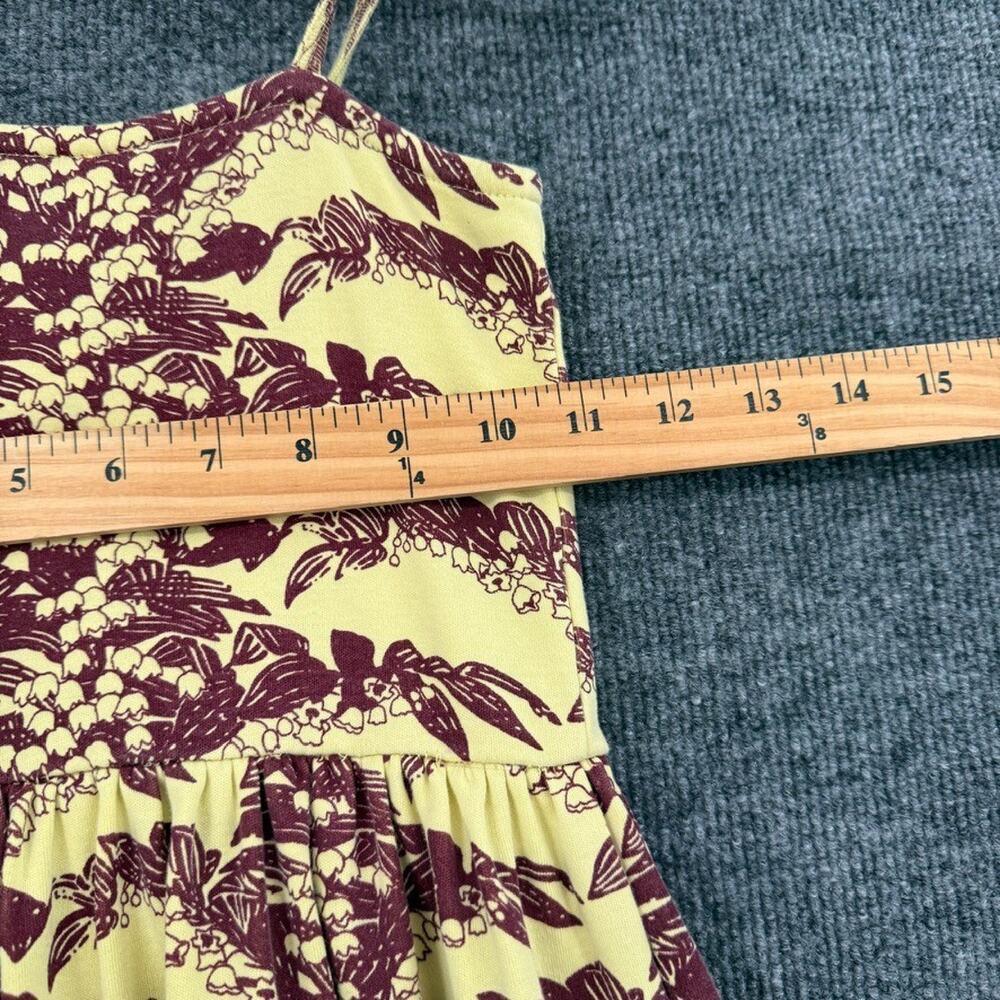Kate Quinn Girls Sun Dress Size 5 Chili Wisteria Vine Tie Shoulders Button Front - Picture 9 of 10